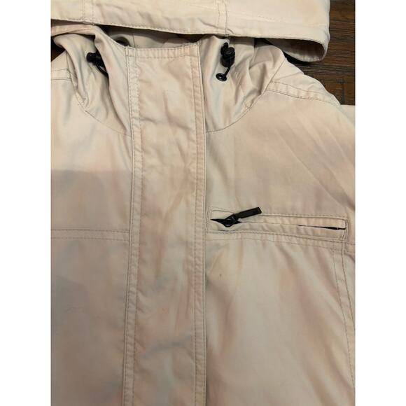 Eddie Bauer Jacket Adult Women's XS Beige Nylon Hooded Full Zip Rain Coat - Picture 2 of 9